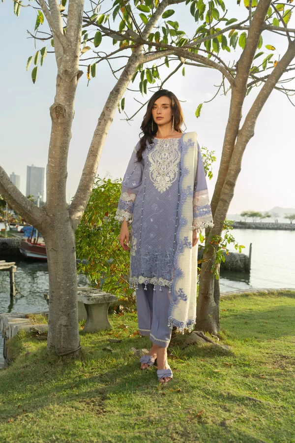 RTS | SHIRT, TROUSER & DUPATTA - SL-12-26-Blue