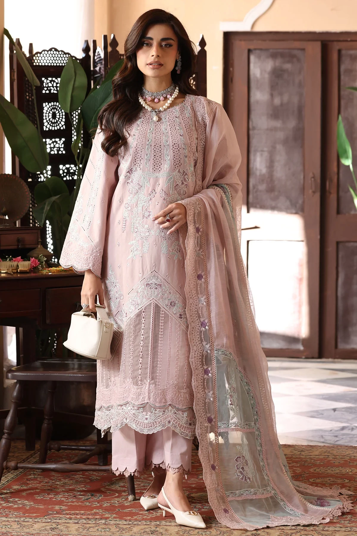 5916-CLEO EMBROIDERED LAWN - MWU05916-999-CLEO