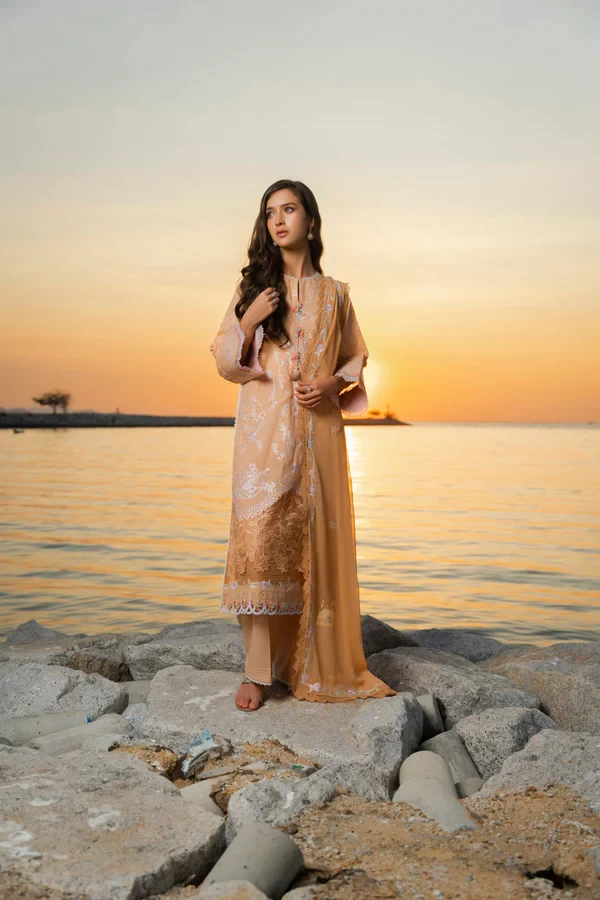 RTS | SHIRT, TROUSER & DUPATTA - SL-23-26-Peach