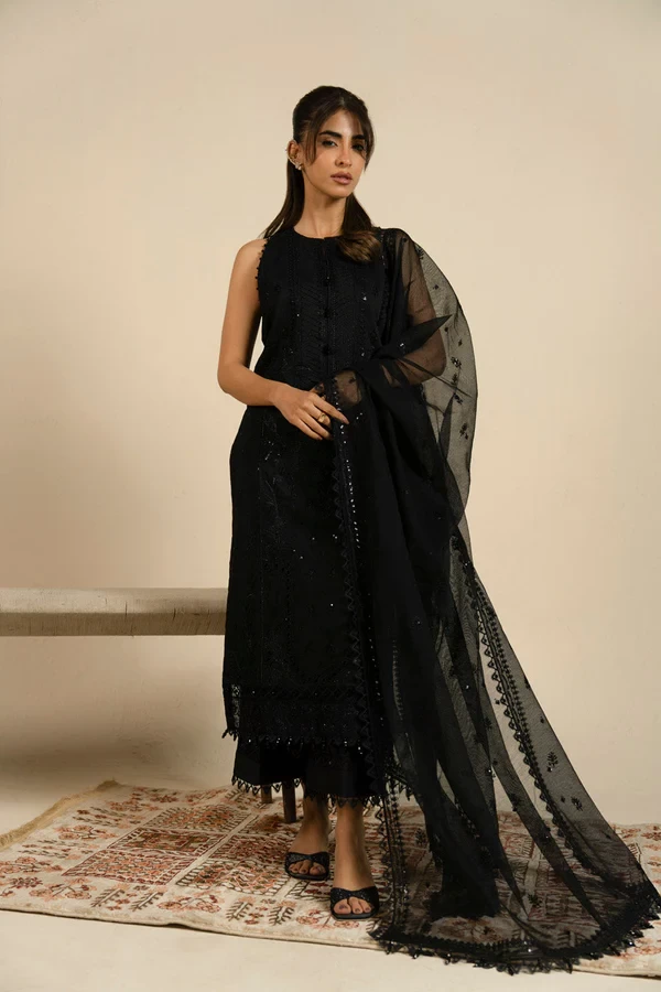 RTS | SHIRT, TOUSER & DUPATTA - SF-01-26-Black