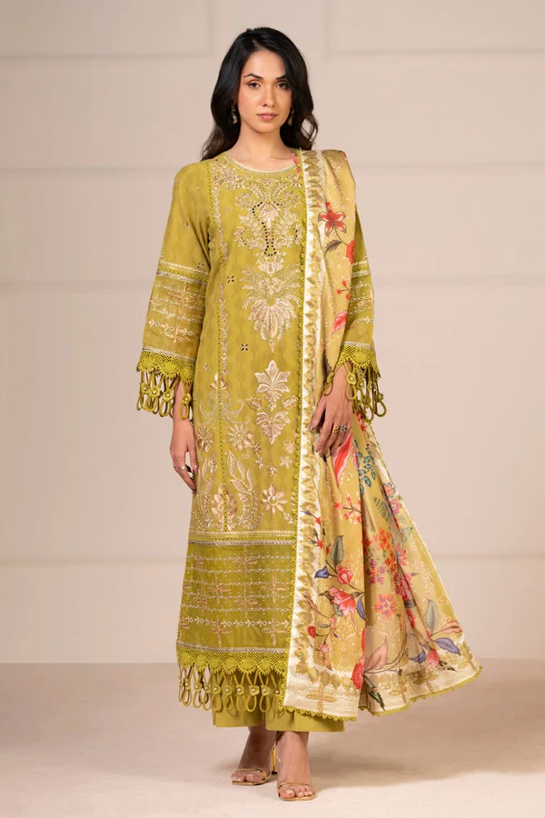 RTS | SHIRT, TOUSER & DUPATTA - SF-08-26-Dhani Green