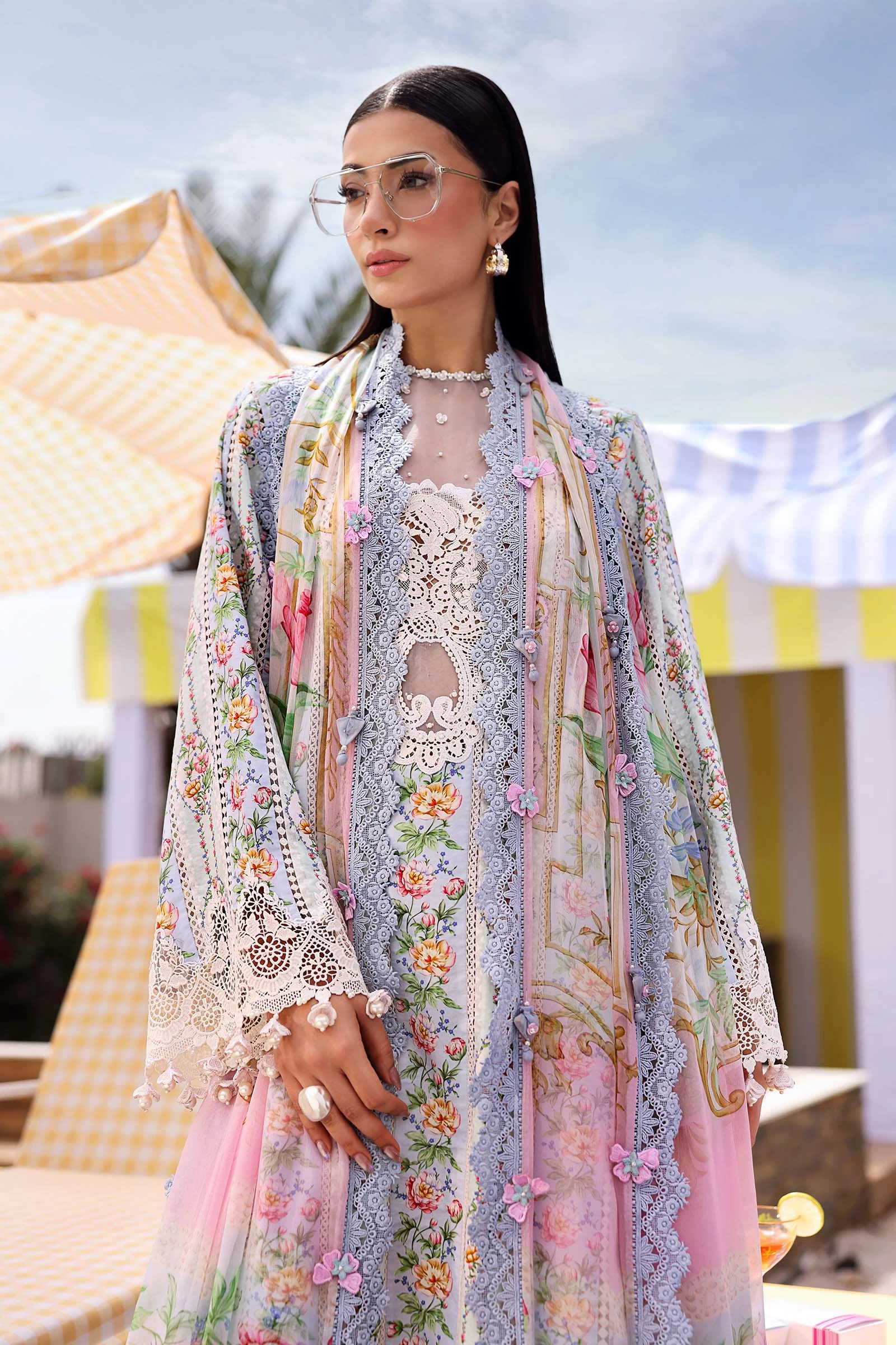 3 Piece Embroidered Lawn Suit - MPT-3010-B