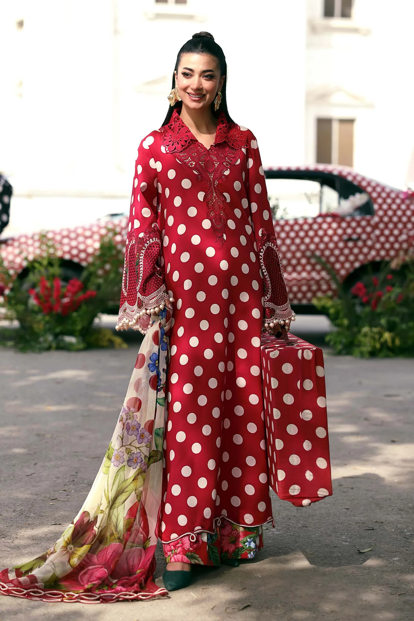 3 Piece  Embroidered Lawn Suit - MPT-3008-B