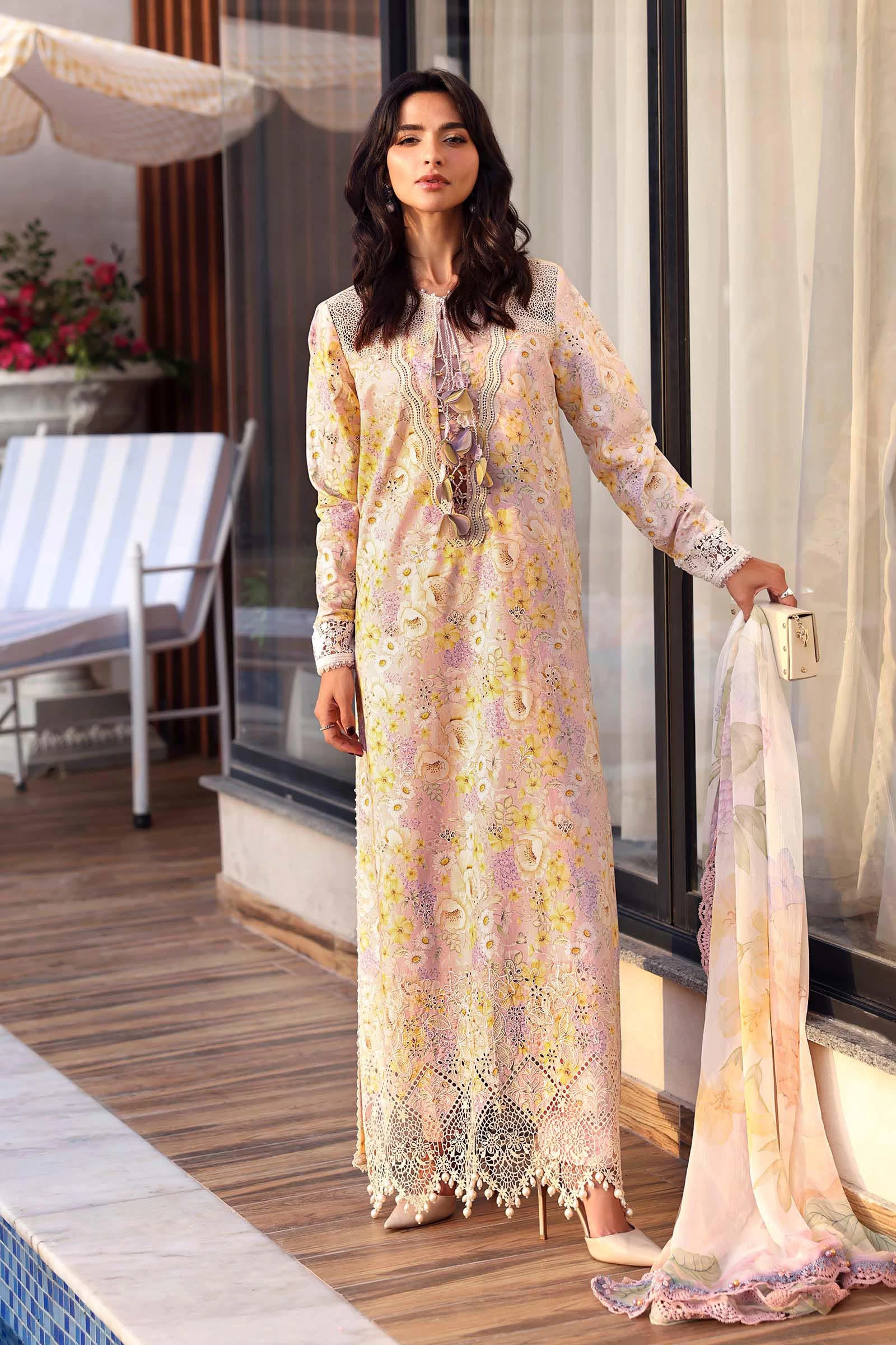 3 Piece  Embroidered Lawn Suit - MPT-3007-B