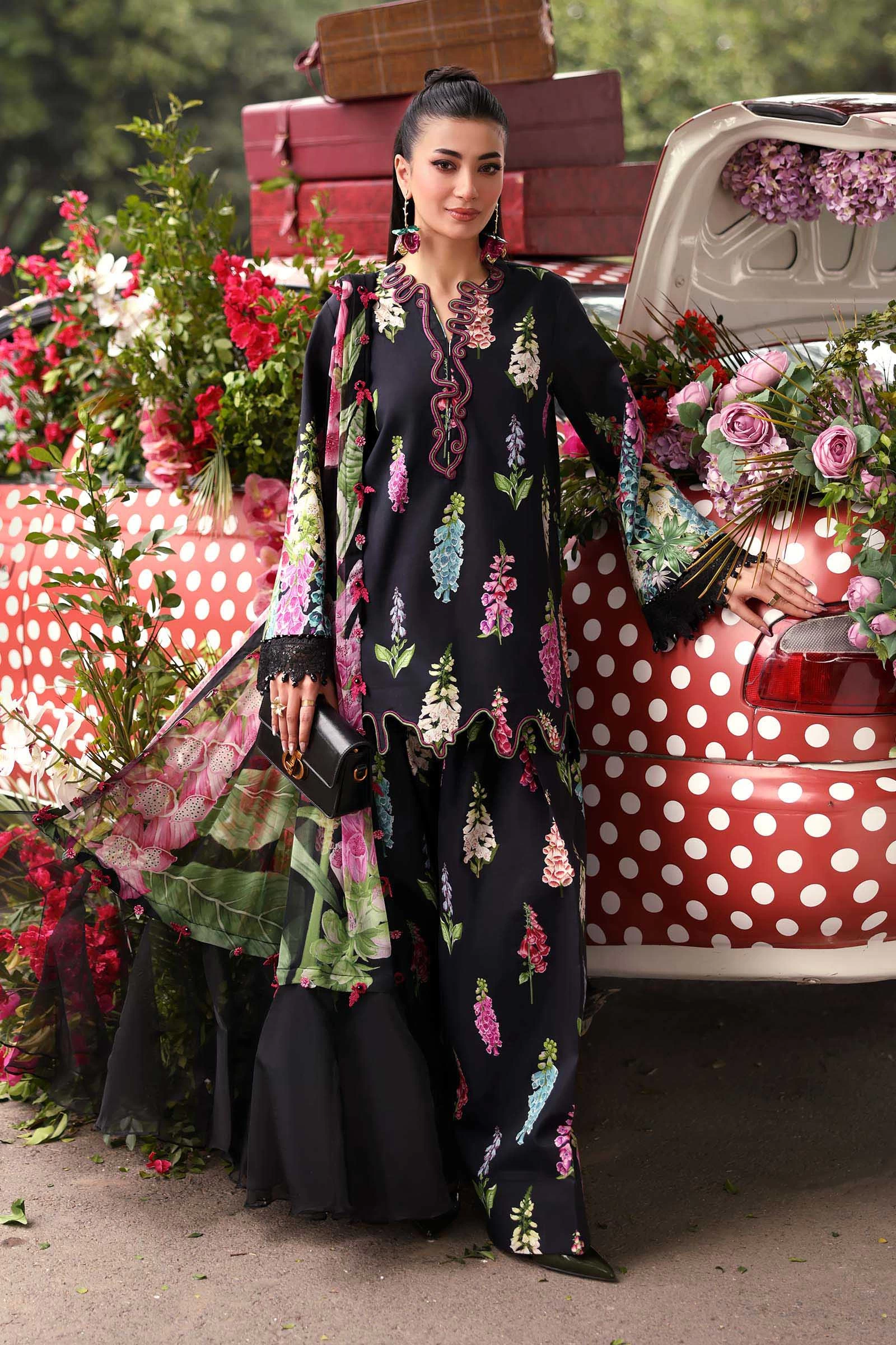 3 Piece  Embroidered Lawn Suit - MPT-3005-B