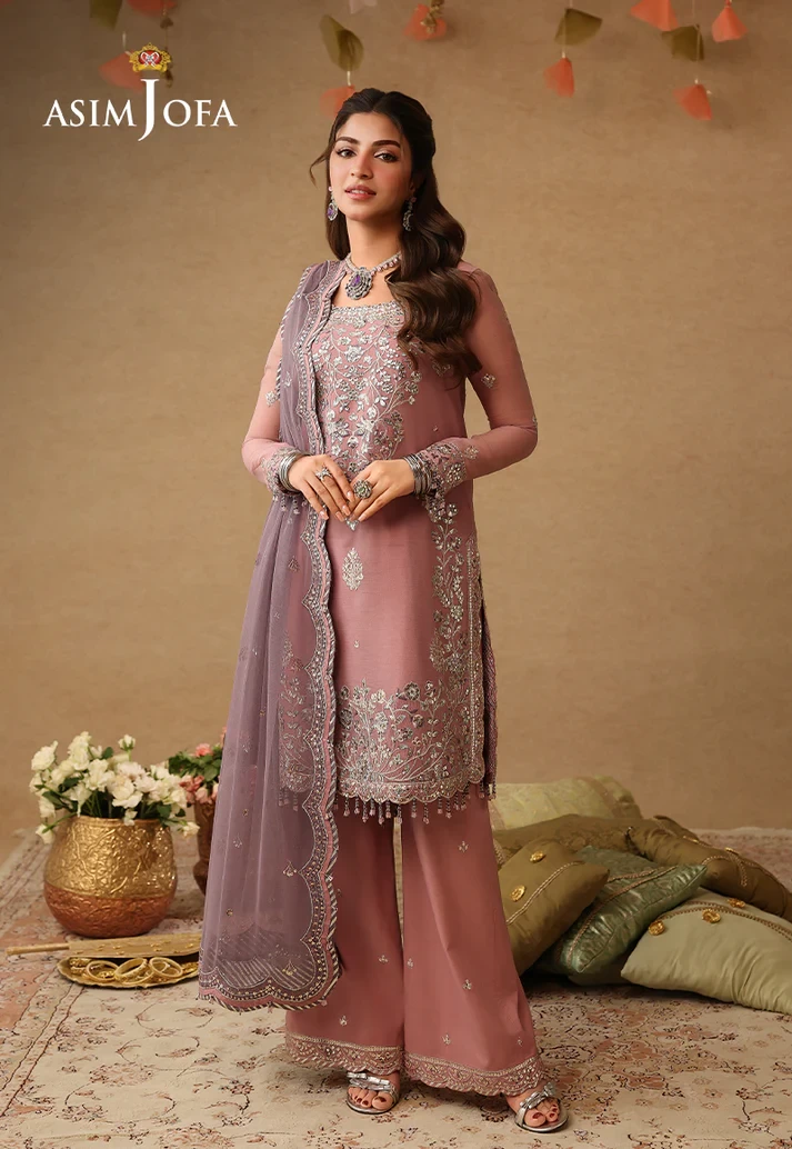 AJULIF-05 Embroidered Chiffon 3 Pcs