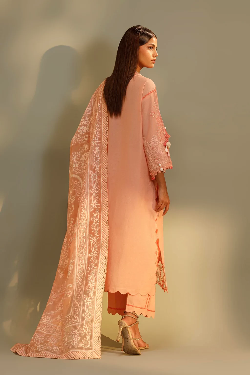 Embroidered 3 Piece Muzlin Suit - M262-009B-CT
