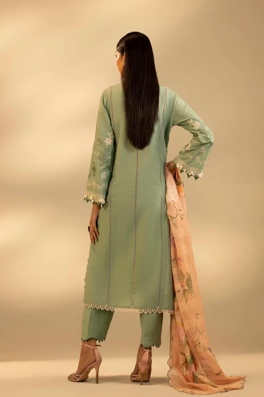 Embroidered 3 Piece Muzlin Suit - M262-008A-CT