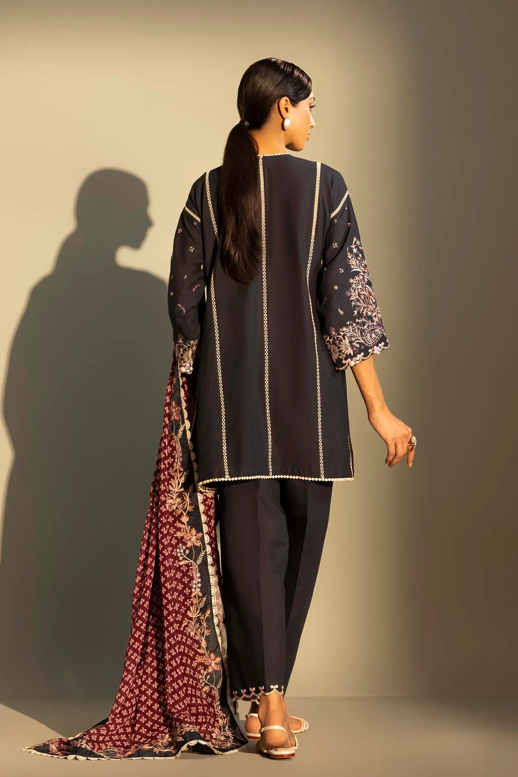Embroidered 3 Piece Muzlin Suit - M262-005B-CJ