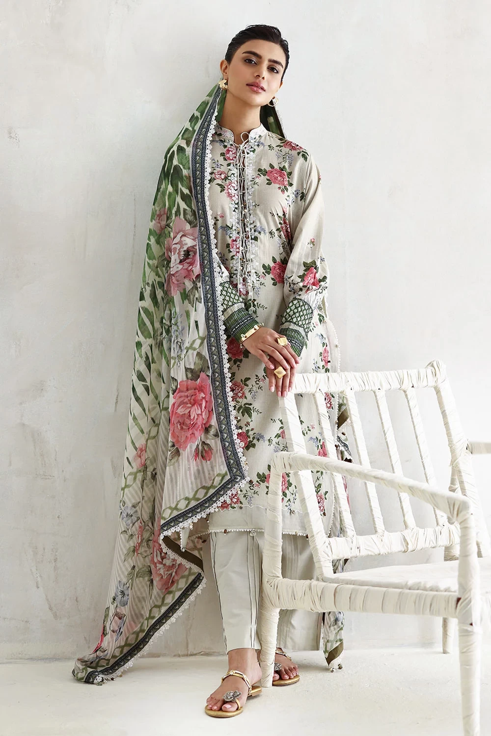 3 Piece Embroidered Printed Lawn Suit - W-FB-LC-26-477237