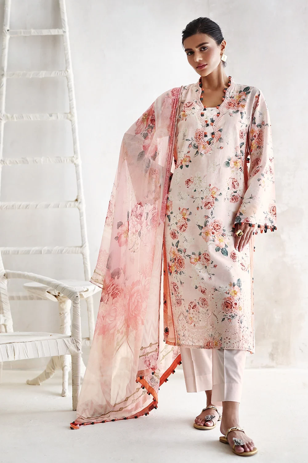 3 Piece Embroidered Printed Lawn Suit - W-FB-LC-26-477241