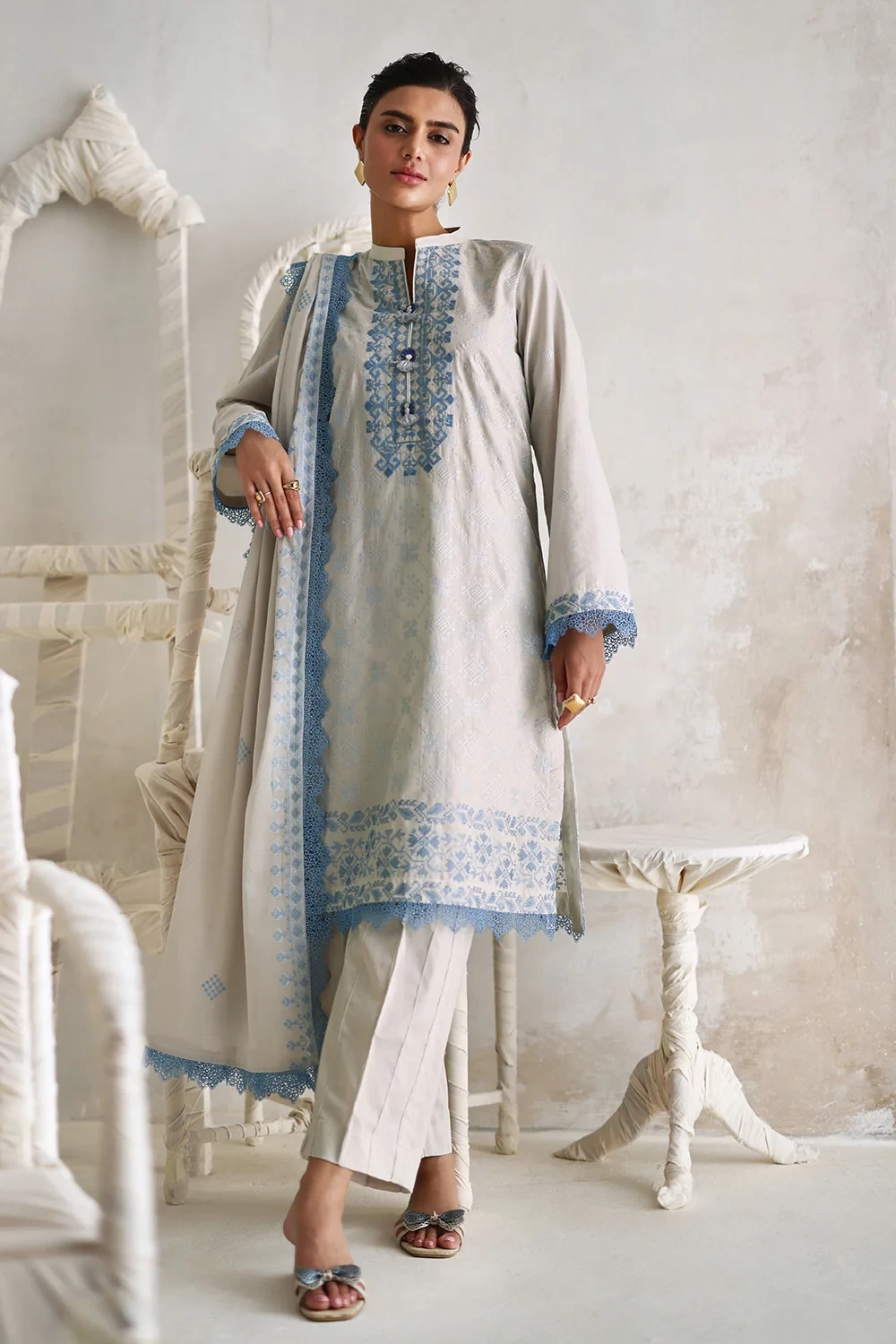 3 Piece Embroidered Lawn Suit - W-FB-LC-26-477257