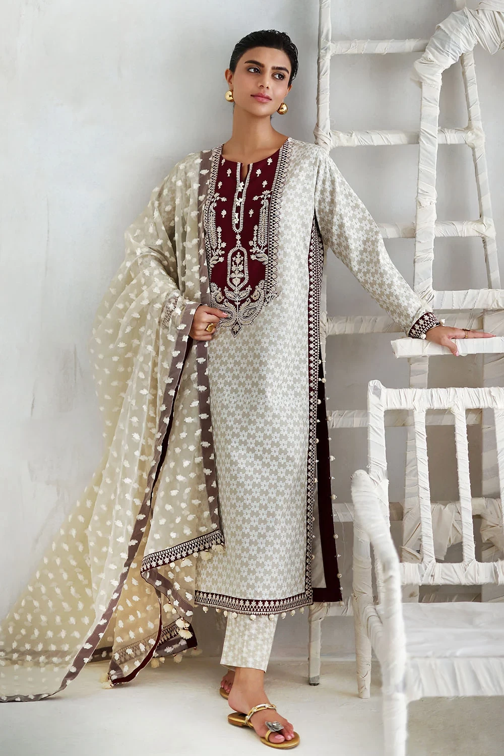 3 Piece Lacquer Printed Lawn Suit - W-FB-LC-26-477277