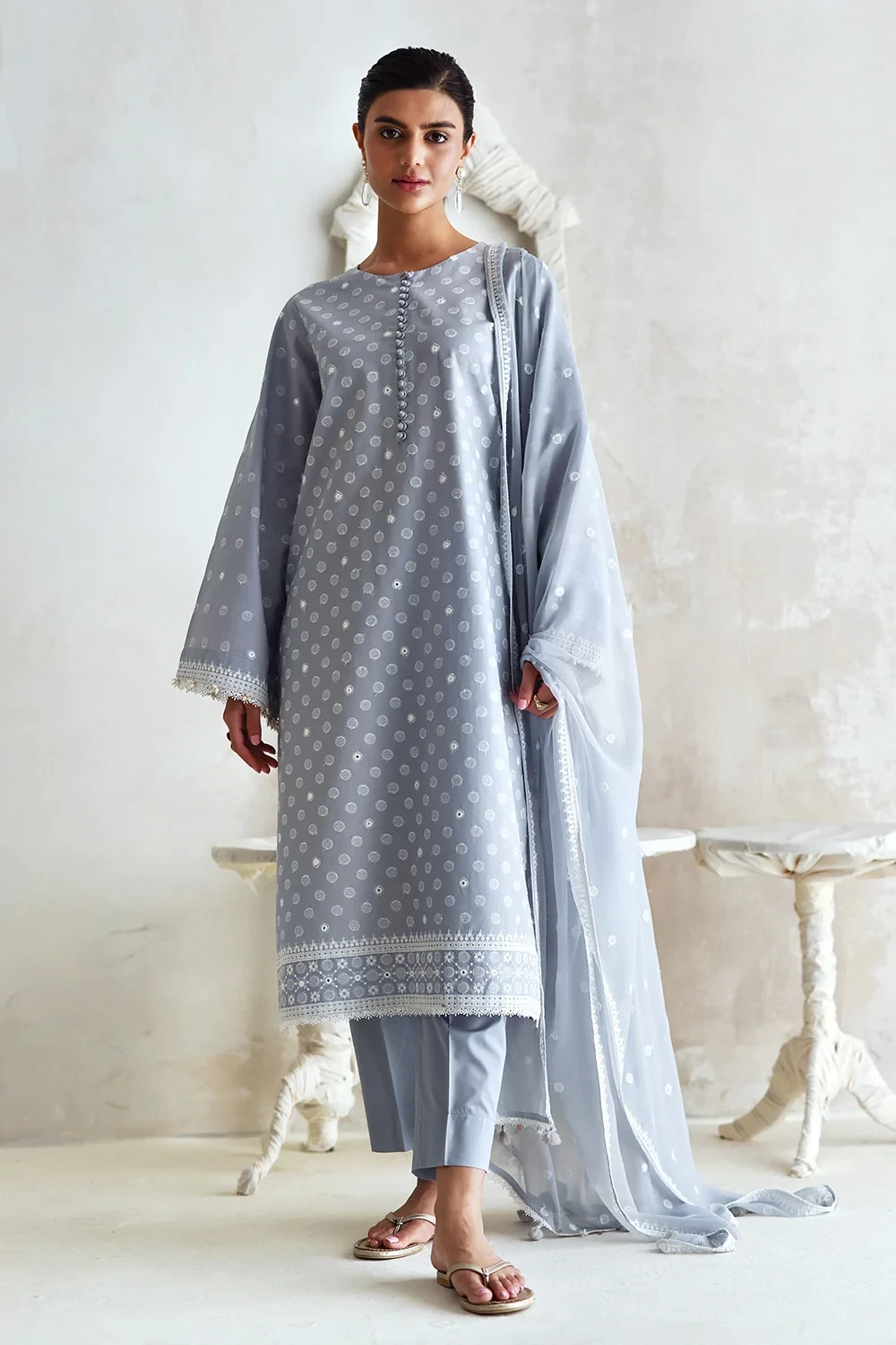 3 Piece Embroidered Lawn Suit - W-FB-LC-26-478948