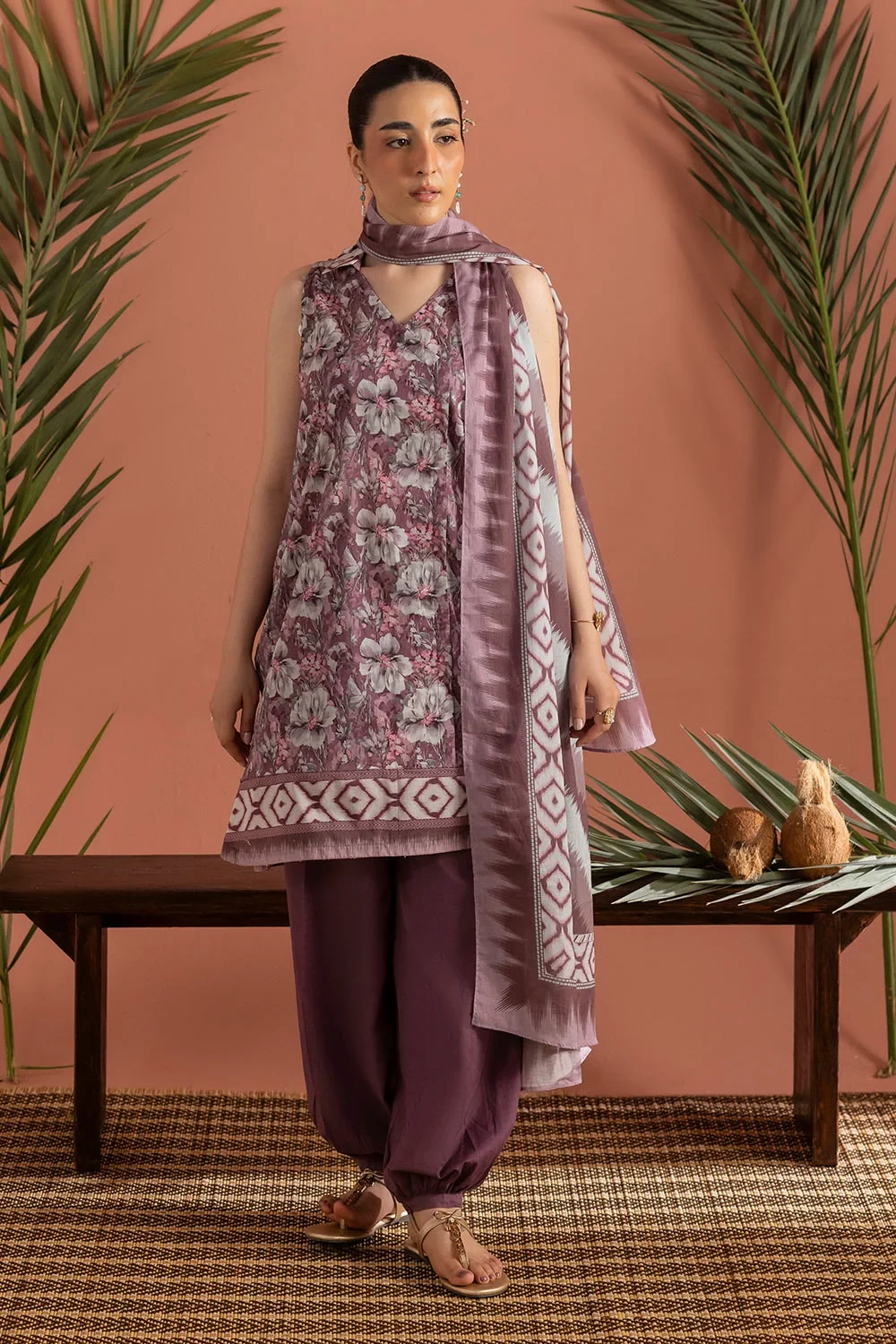 3 Piece Printed Lawn Suit with Dupatta - CL-62450