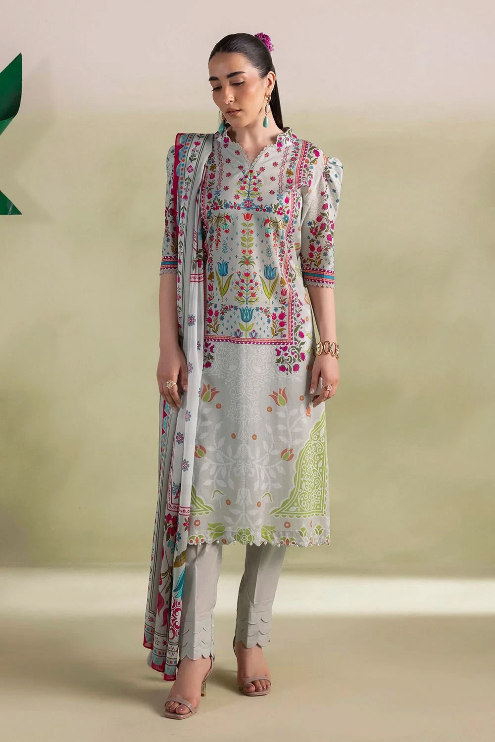 3 Piece Printed Lawn Suit with Dupatt - CL-62451