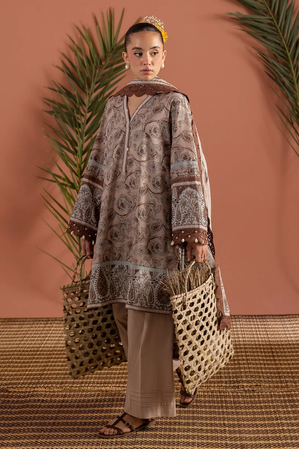 3 Piece Printed Lawn Suit with Dupatta - CL-62449