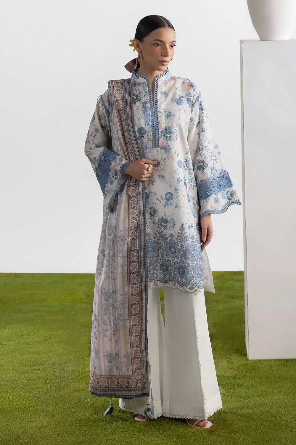 3 Piece Embroidered Printed Lawn Suit with Printed Lawn Dupatta - CL-62339