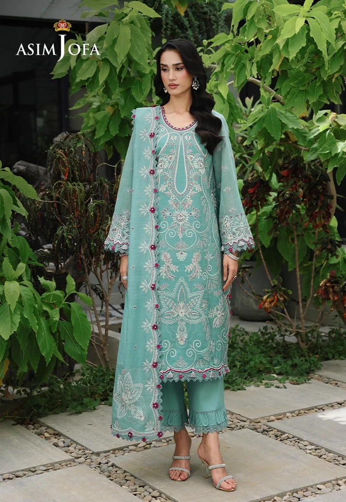 AJULC-09 Embroidered Paper Cotton 3 Pcs