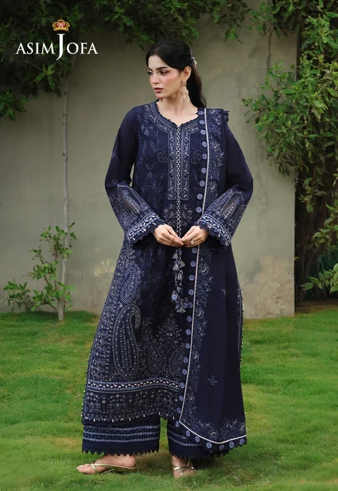 AJULC-07 Embroidered Paper Cotton 3 Pcs