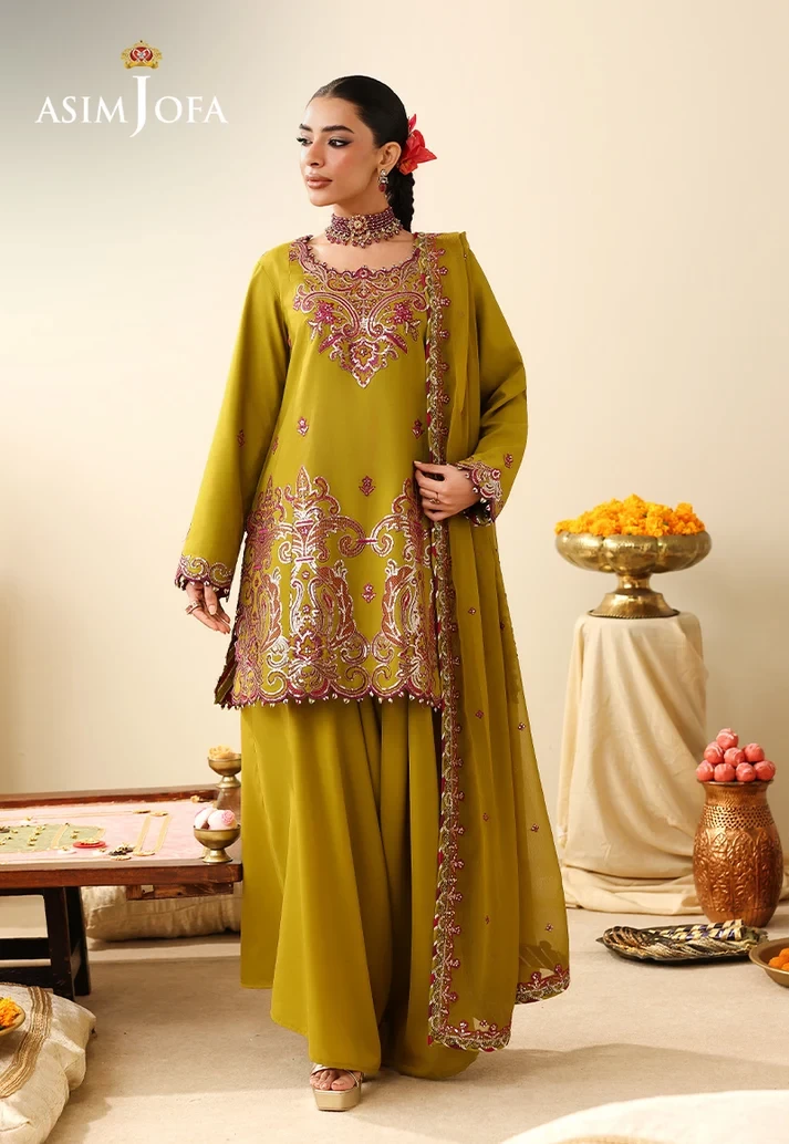AJULIH-07 Embroidered Boski Silk 3 Pcs
