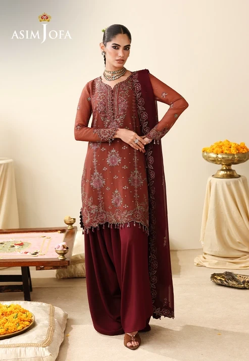 AJULIH-03 Embroidered Chiffon 3 Pcs