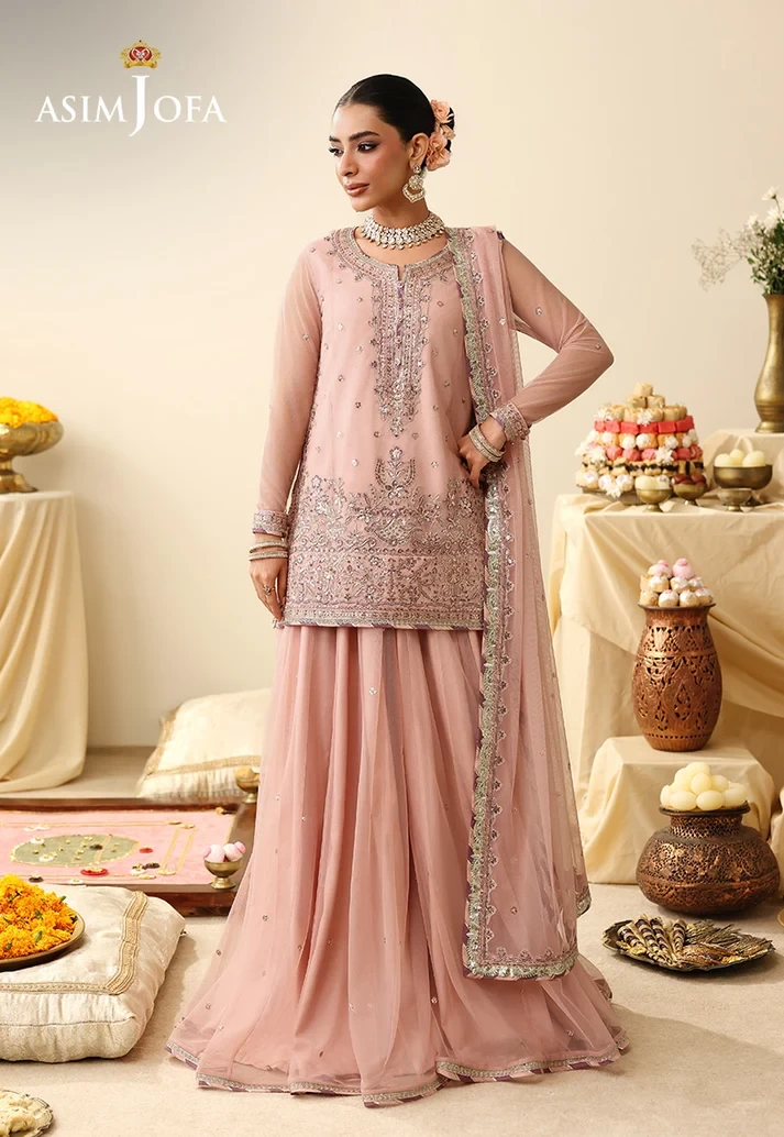 AJULIH-01 Embroidered Poly Net 3 Pcs