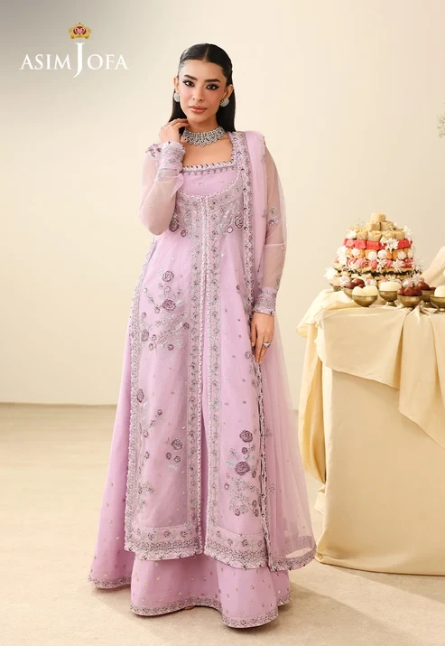 AJULIH-06 Embroidered Poly Net 3 Pcs