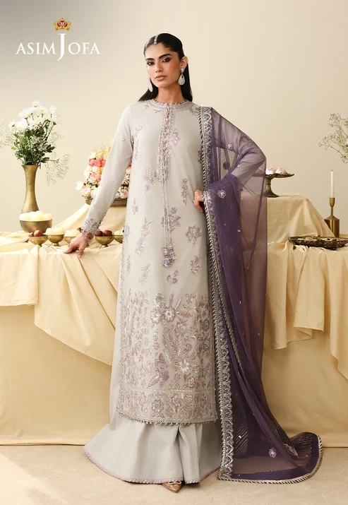 AJULIH-09 Embroidered Boski Silk 3 Pcs