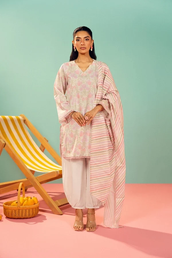 RTS | SHIRT, TROUSER & DUPATTA  -  EC342-3P26B-White