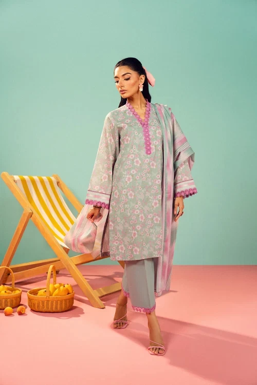 RTS | SHIRT, TROUSER & DUPATTA  -  EC341-3P26A-Green