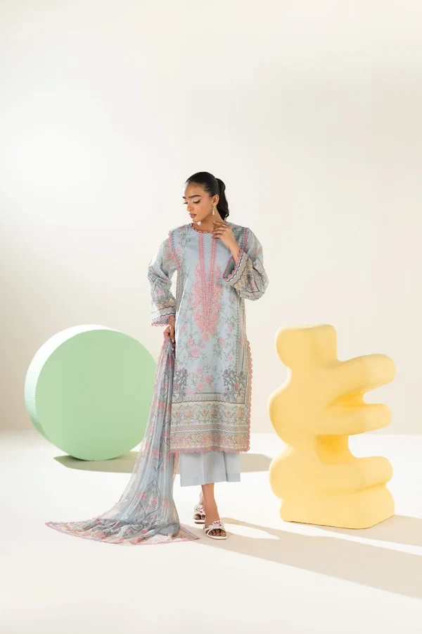 RTS | SHIRT, TROUSER & DUPATTA  - EC329-3P26-Blue