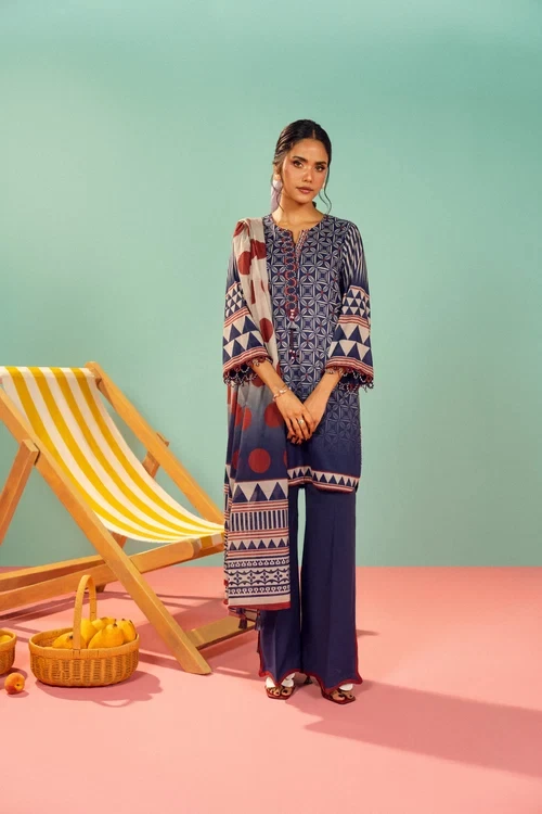 RTS | SHIRT, TROUSER & DUPATTA  - EC337-3P26-Blue