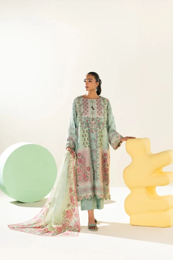 RTS | SHIRT, TROUSER & DUPATTA - EC335-3P26-Green