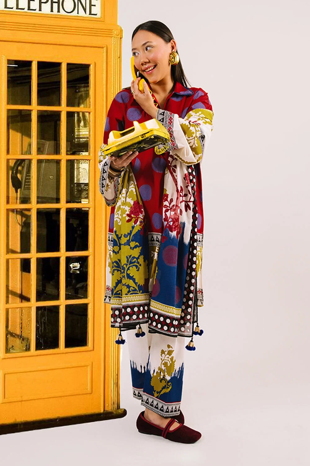 3 Piece Printed Cotton Suit with Printed Lawn Dupatta - W-FB-AP-26-479356